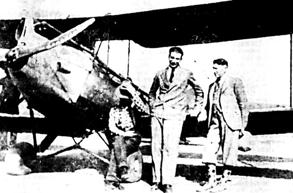 Dr. Alexander G. Scott (right) of Bassano, seen here with pilot J. Howard Sandgathe (centre) and Dr. W.G. Anderson, was renowned as Canada’s first flying doctor.